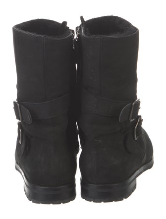 Manolo Blahnik Suede Moto Boots