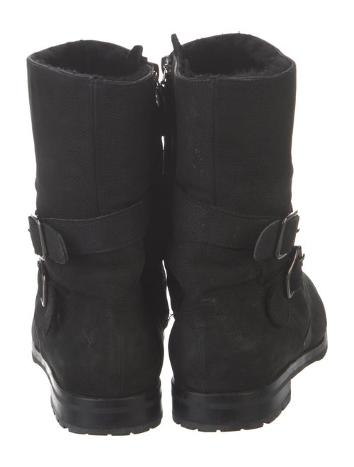Manolo Blahnik Suede Moto Boots
