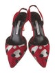 Manolo Blahnik Suede Printed Slingback Pumps