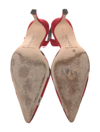 Manolo Blahnik Suede Printed Slingback Pumps