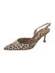 Manolo Blahnik Canvas Animal Print Slingback Pumps