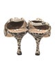 Manolo Blahnik Canvas Animal Print Slingback Pumps
