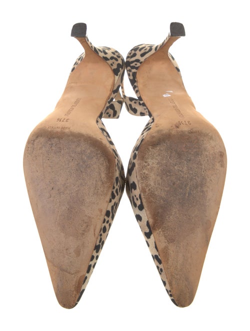 Manolo Blahnik Canvas Animal Print Slingback Pumps