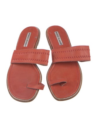 Manolo Blahnik Leather Slides