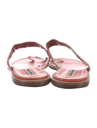 Manolo Blahnik Leather Slides