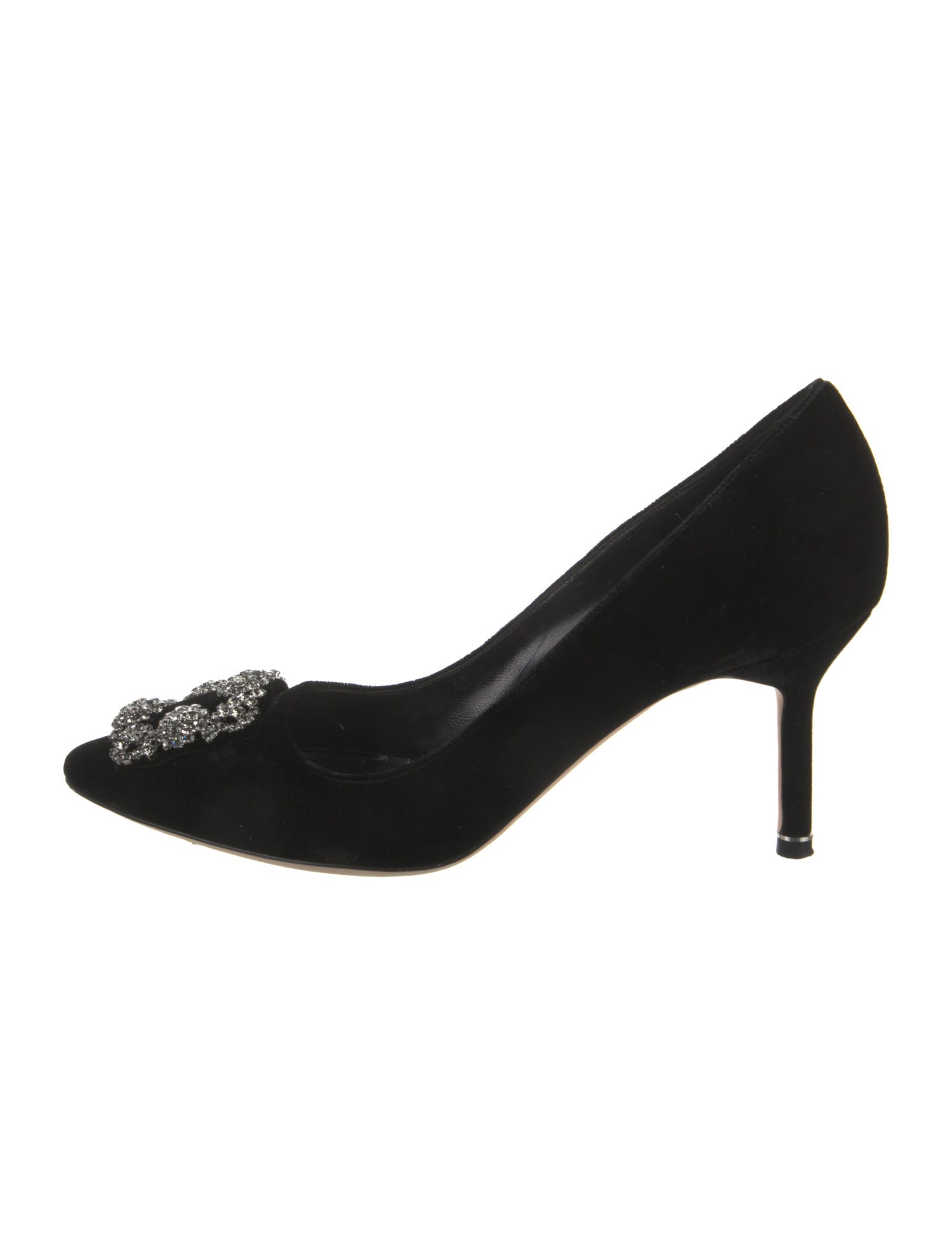 Manolo Blahnik Velvet Crystal Embellishments Pumps