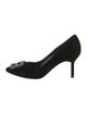 Manolo Blahnik Velvet Crystal Embellishments Pumps