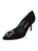 Manolo Blahnik Velvet Crystal Embellishments Pumps