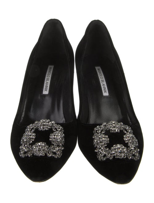 Manolo Blahnik Velvet Crystal Embellishments Pumps