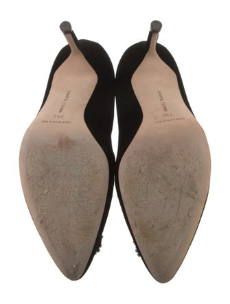 Manolo Blahnik Velvet Crystal Embellishments Pumps