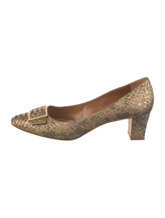 Manolo Blahnik Animal Print Crystal Embellishments Pumps