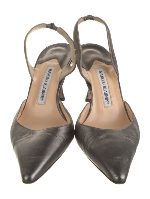 Manolo Blahnik Leather Slingback Flats