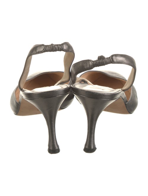 Manolo Blahnik Leather Slingback Flats