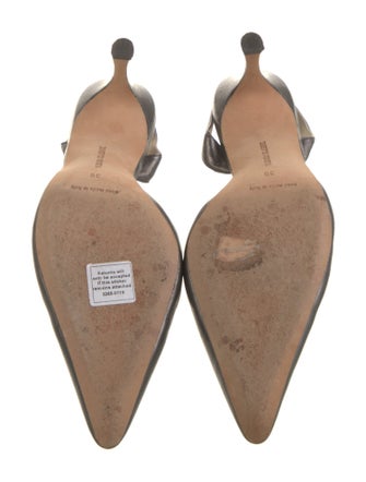 Manolo Blahnik Leather Slingback Flats