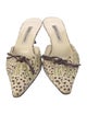 Manolo Blahnik Canvas Animal Print Mules
