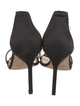 Manolo Blahnik Satin Chain-Link Accents Pumps