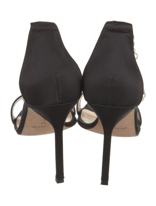 Manolo Blahnik Satin Chain-Link Accents Pumps