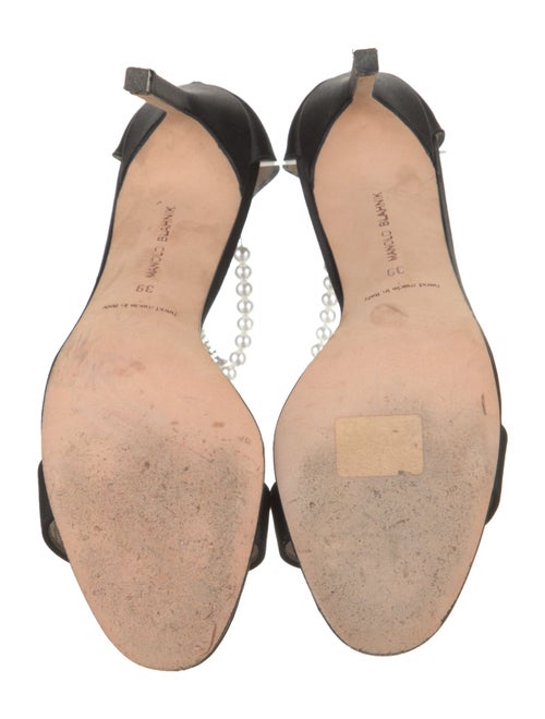 Manolo Blahnik Satin Chain-Link Accents Pumps