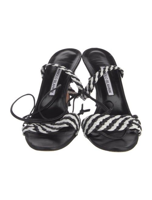 Manolo Blahnik Leather Printed Sandals