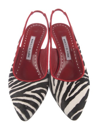 Manolo Blahnik Ponyhair Printed Slingback Pumps