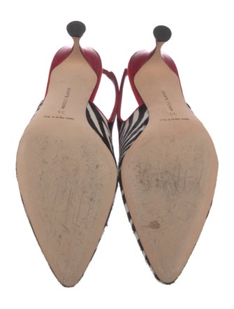 Manolo Blahnik Ponyhair Printed Slingback Pumps