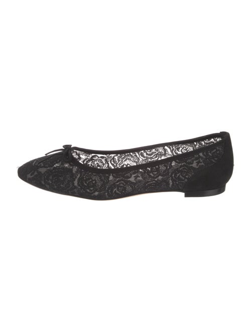 Manolo Blahnik Lace Pattern Ballet Flats