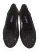 Manolo Blahnik Lace Pattern Ballet Flats