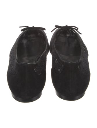 Manolo Blahnik Lace Pattern Ballet Flats