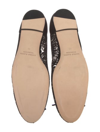 Manolo Blahnik Lace Pattern Ballet Flats