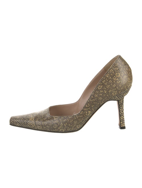 Manolo Blahnik Lizard Animal Print Pumps