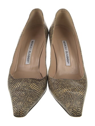 Manolo Blahnik Lizard Animal Print Pumps