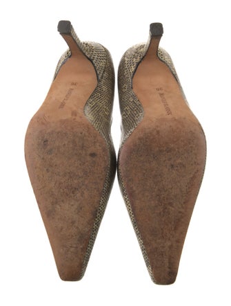 Manolo Blahnik Lizard Animal Print Pumps