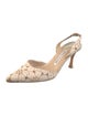 Manolo Blahnik Canvas Patterned Slingback Pumps