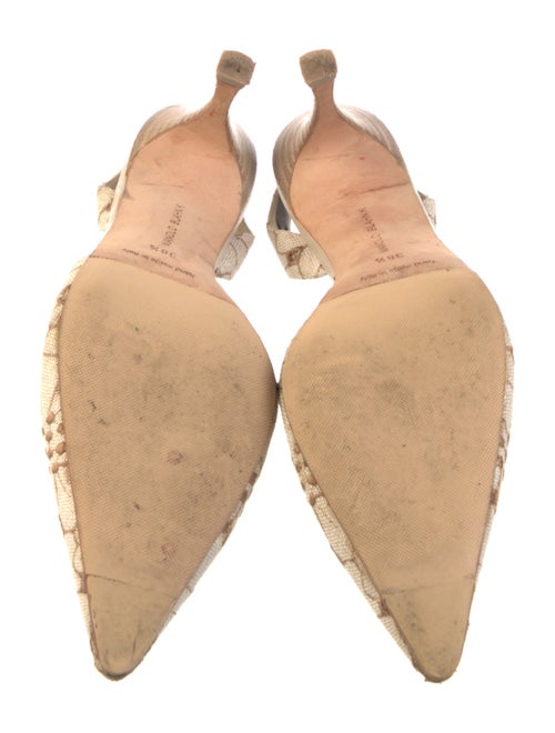 Manolo Blahnik Canvas Patterned Slingback Pumps