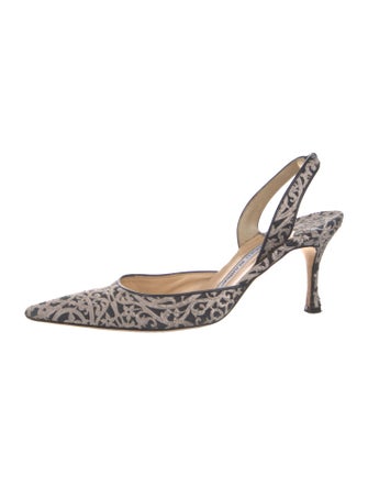 Manolo Blahnik Printed Slingback Pumps