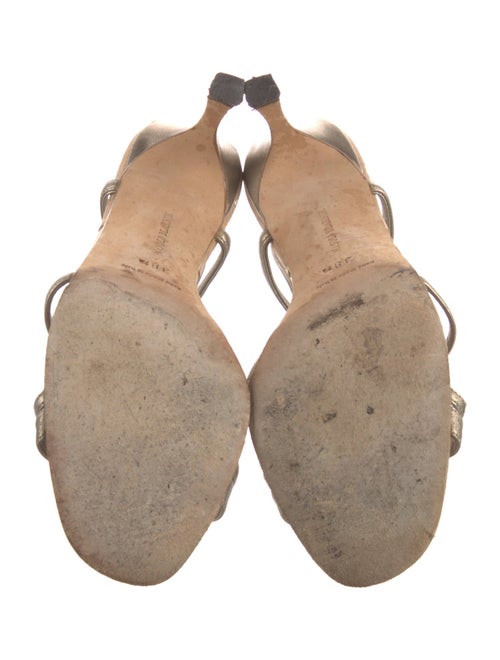 Manolo Blahnik Animal Print T-Strap Sandals