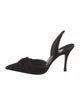 Manolo Blahnik Suede Bow Accents Slingback Pumps