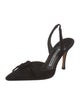 Manolo Blahnik Suede Bow Accents Slingback Pumps