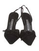 Manolo Blahnik Suede Bow Accents Slingback Pumps