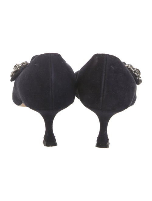 Manolo Blahnik Suede Crystal Embellishments Pumps