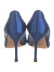 Manolo Blahnik Satin Crystal Embellishments Pumps