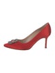 Manolo Blahnik Satin Crystal Embellishments Pumps