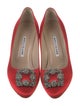 Manolo Blahnik Satin Crystal Embellishments Pumps