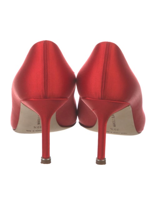 Manolo Blahnik Satin Crystal Embellishments Pumps