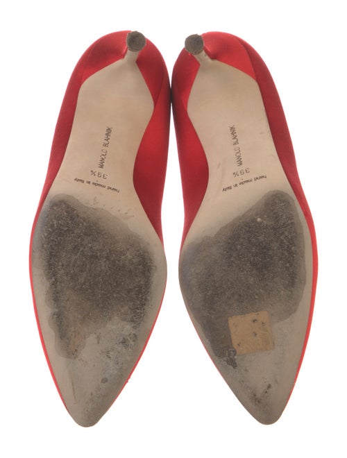Manolo Blahnik Satin Crystal Embellishments Pumps