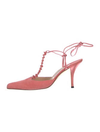 Manolo Blahnik Suede Slingback Pumps