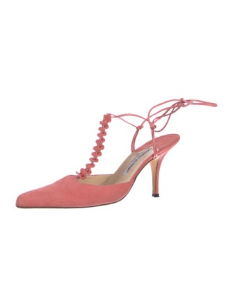 Manolo Blahnik Suede Slingback Pumps