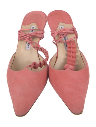 Manolo Blahnik Suede Slingback Pumps