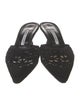 Manolo Blahnik Suede Lasercut Accents Mules