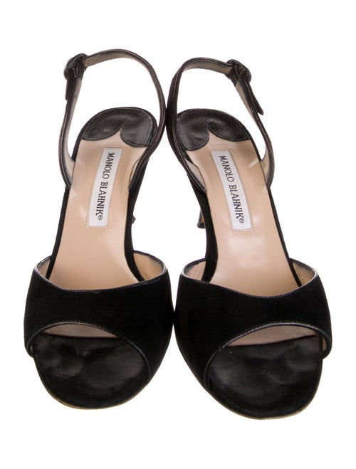 Manolo Blahnik Suede Slingback Sandals
